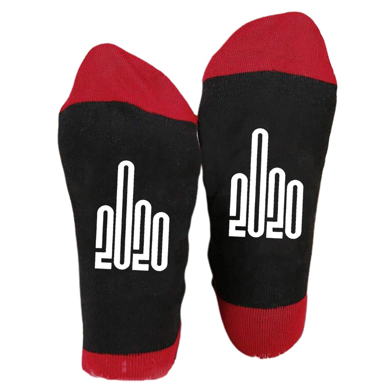 Xiangbao Vớ Cotton Thoáng Khí In Hình Ngón Giữa Màu Sắc Tương Phản Vui Nhộn Phong Cách Harajuku Cho Nam Và