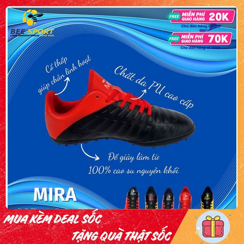 Giày bóng đá nam sân cỏ nhân tạo Mira Hùng Dũng 16 TF - Giày đá banh chất lượng cao, da Microfiber, khâu full đế