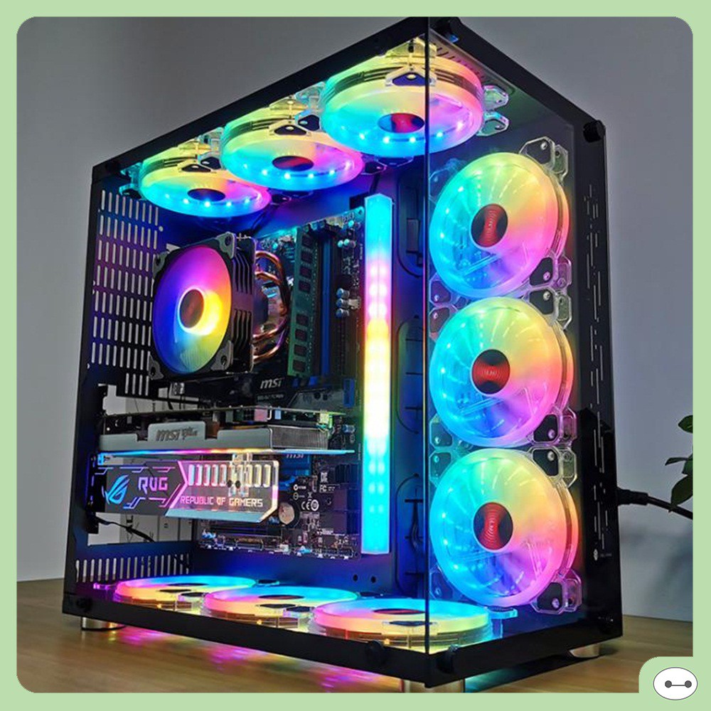 QUẠT LED CASE COOLMOON X2 TRONG SUỐT LED RGB 12CM