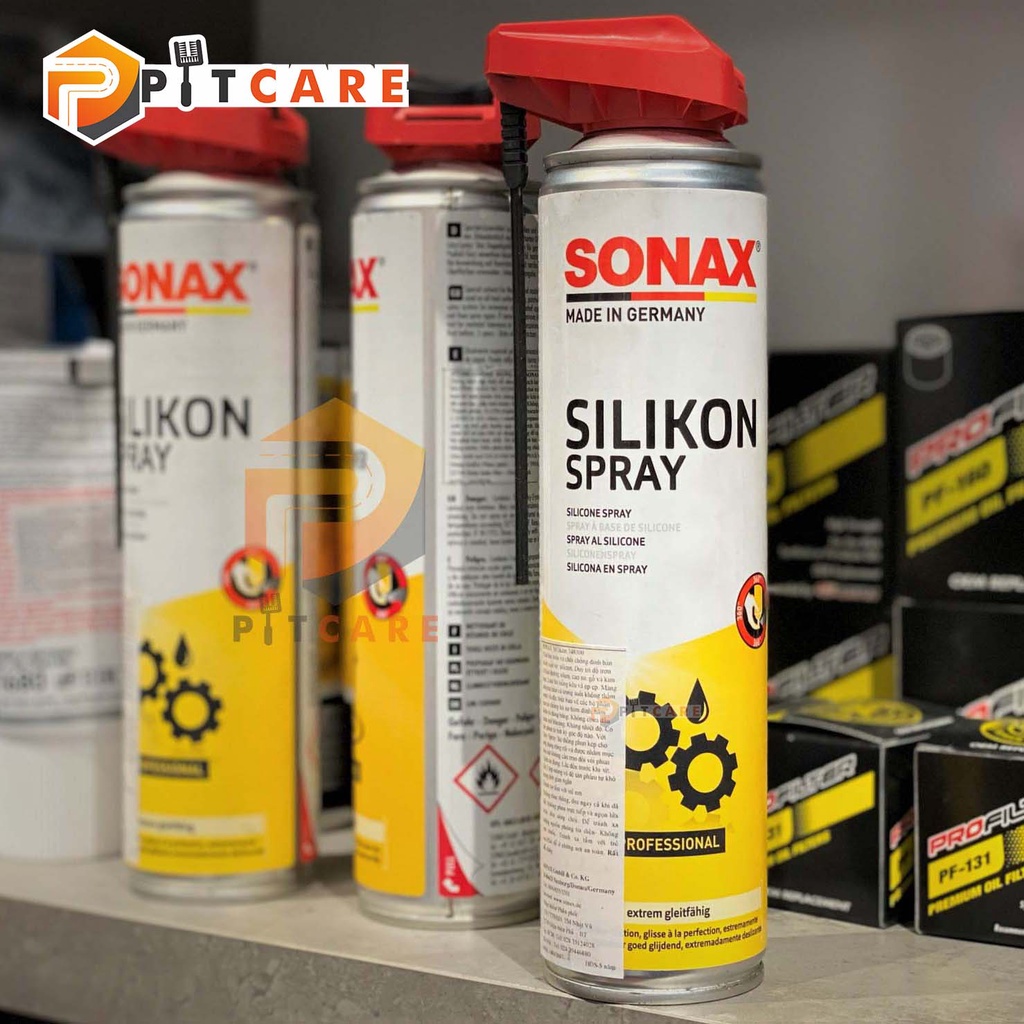 Sillicon Chống Kêu Cánh Cửa SONAX Silicone Spray 348300 400ml Giảm Tiếng Ồn Do Ma Sát Hiệu Quả