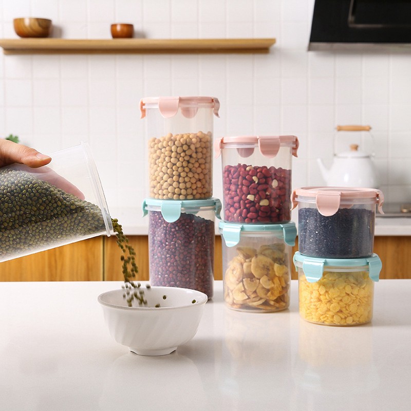 Transparent plastic airtight cans kitchen refrigerator fresh-keeping cans cereal food storage storage boxes