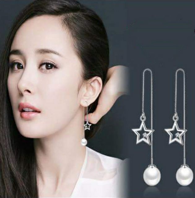 Bông tai dáng dài kiểu ngọc trai