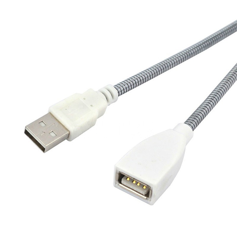 Set 3 Dây Cáp Nối Dài Ống Kim Loại Linh Hoạt Cho Bóng Đèn USB