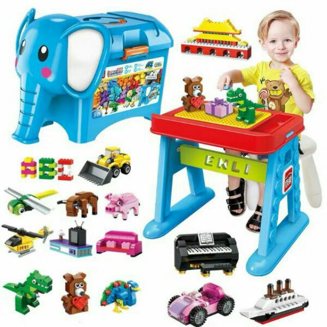 Trọn bộ lego 1104 chi tiết và bàn xếp cho bé