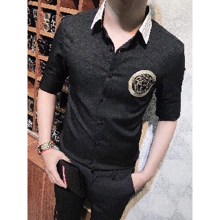 ÁO SƠ MI NAM THÊU 2 MÀU TRẮNG ĐEN CAO CẤP ĐẸP CHUẨN SHOP