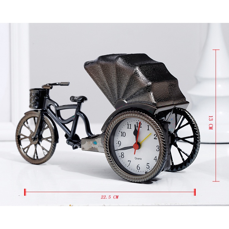 Đồng hồ xe kéo để bàn phong cách vintage