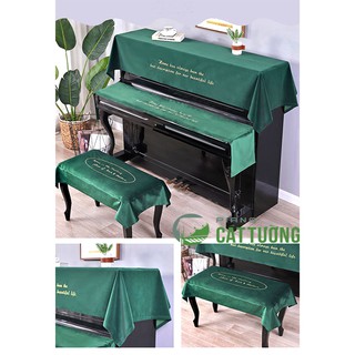 khăn phủ đàn piano vải nhung lụa cực sang