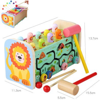 Đồ Chơi Gỗ Đập Chuột Kèm Đàn Xylophone Kết Hợp Luồn Mê Cung Phát Triển Trí Tuệ,