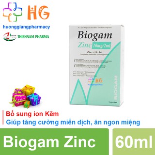 Biogam Zinc - Bổ sung kẽm, tăng hấp thu, tăng cường khả năng miễn dịch, giúp bé ăn ngon miệng