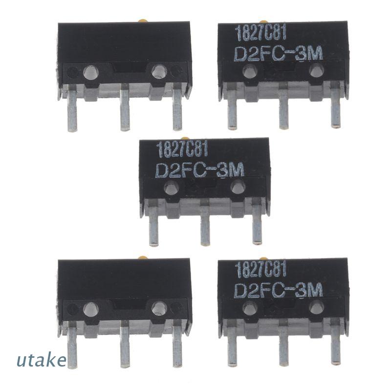 Utake 5Pcs Original OMRON D2FC-3M 0.74N Yellow Dot Mouse Micro Switch Universal with 7N 10m 20m OF