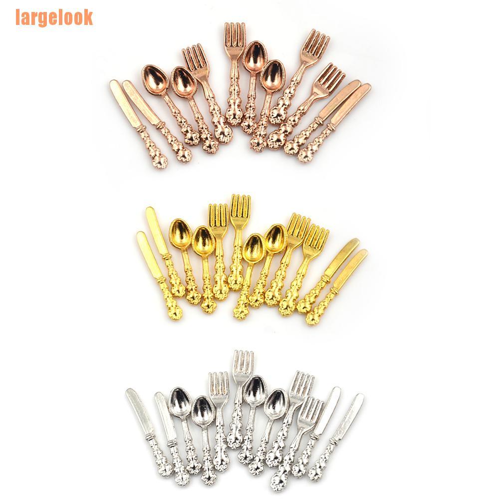 Bộ 12 Dụng Cụ Nhà Bếp Mini Tỉ Lệ 1: 12 Trang Trí Nhà Búp Bê