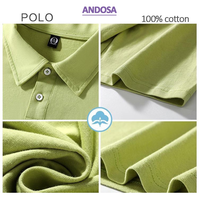 Áo polo nữ unisex trơn basic đẹp form rộng tay lỡ hàng Quảng Châu ANDOSA PL06