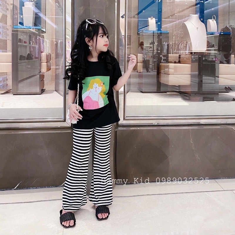 Set phông cô gái quần Loee trend 2022 cho bé gái 17-36kg nữ tính hottrend