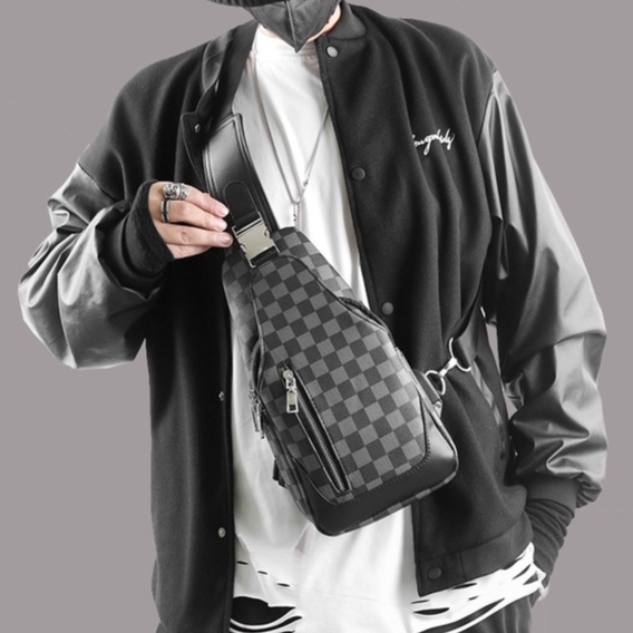Túi đeo chéo lv nam nữ đẹp RIKY túi bao tử nam nữ phong cách thời trang đeo vai unisex