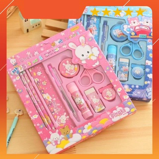 Bộ 9 dụng cụ học tập họa tiết thú hoạt hình xinh xắn dễ thương cho bé 88022 Gì Cũng Có vp88