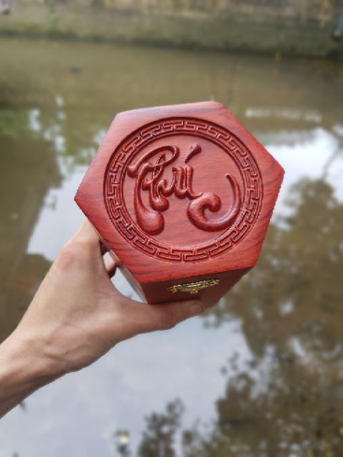 Hộp đựng chè , ca fe ,trang sức gỗ hương chữ phúc - Đồ dùng gia đình