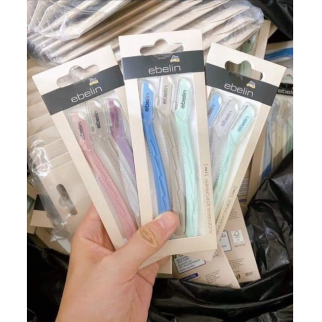 Set 3 dao cạo lông mày Ebelin Đức, cạo lông mày, lông mặt, ria mép - Shop Viloet