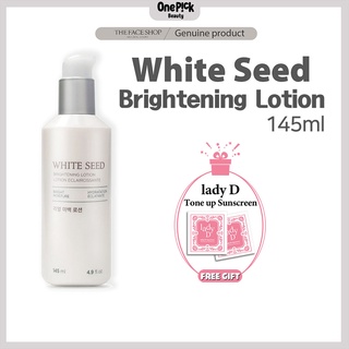 Sữa dưỡng THE FACE SHOP WHITE SEED mờ thâm, làm sáng, cấp ẩm và làm mềm da với thành phần dịu nhẹ từ hạt hoa đậu, hoa cúc trắng, vỏ cây liễu cho làm da tươi sáng [WHITE SEED WHITENING LOTION THE FACE SHOP 145ML]