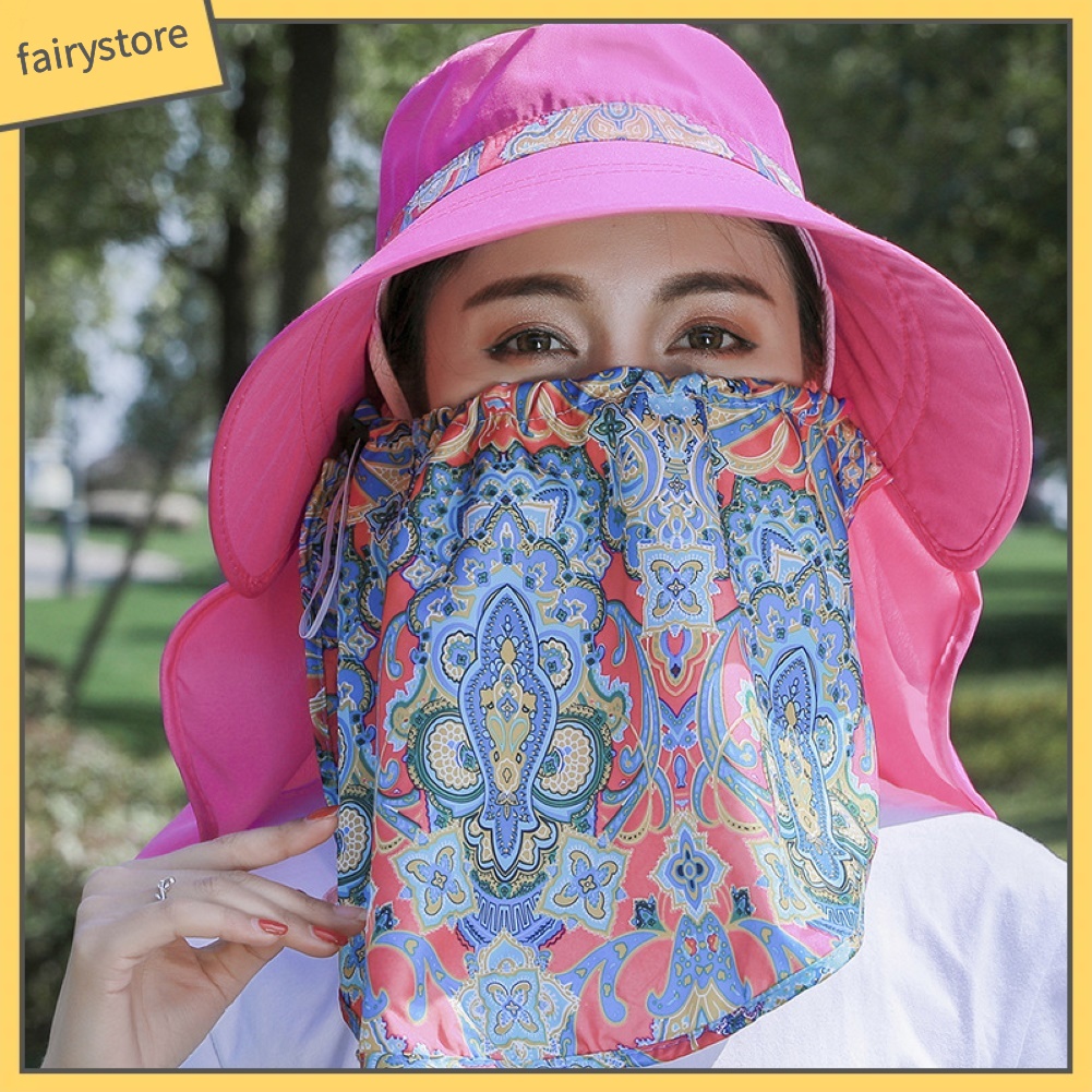 Mũ Rộng Vành Phối Hoa Chống Tia Uv Cho Nữ