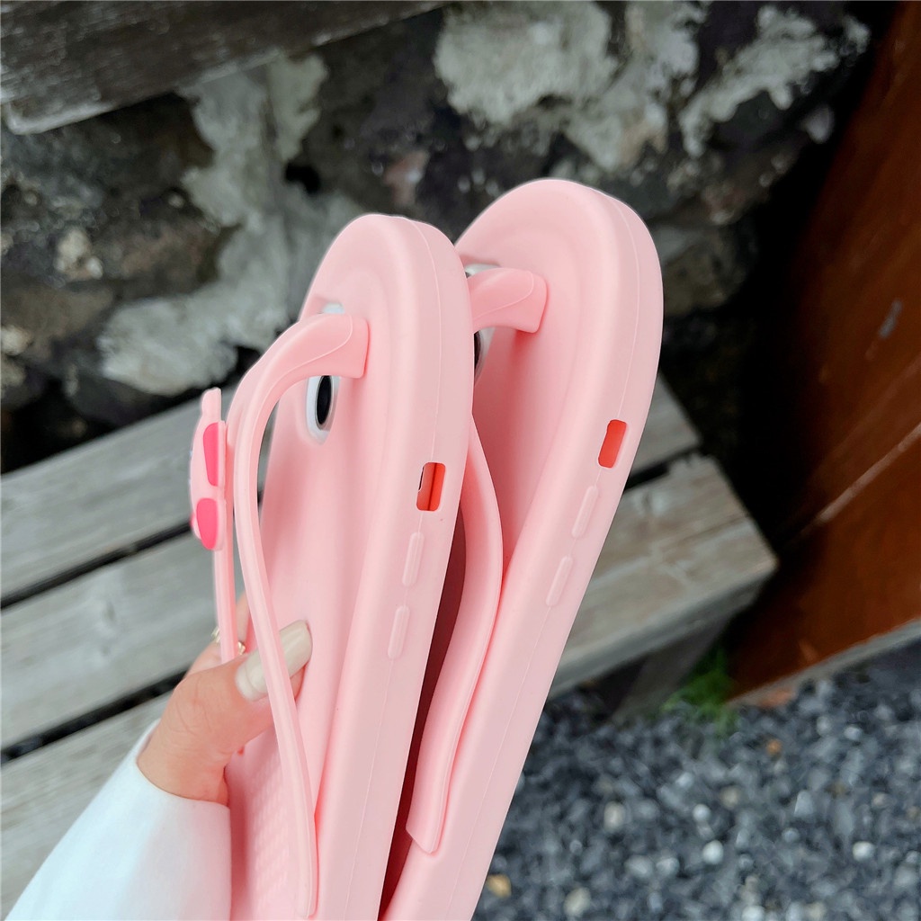 Ốp Điện Thoại Silicon Mềm Hình Dép Tông Hồng Kirby Cho iphone 13 Pro Max 12 Pro Max