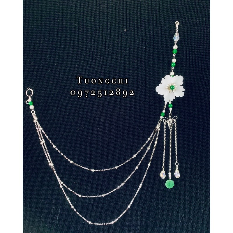 Dây chuyền cổ phục - Mẫu đơn trắng