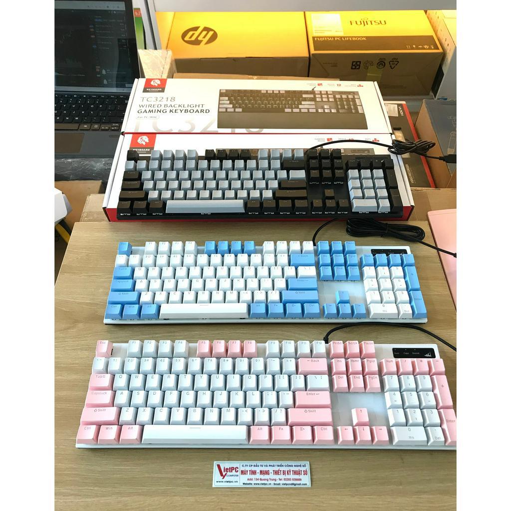 Bàn phím cơ gaming SPARTAN TC-3218 LED Rainbow có kèm bàn kê cổ tay