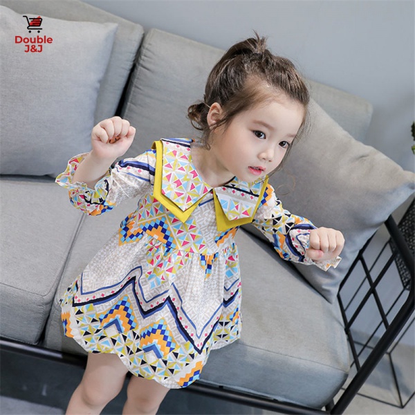 Đầm Công Chúa Tay Dài Phong Cách Phương Tây Thời Trang Mới Dành Cho Bé Gái 1-8 Tuổi