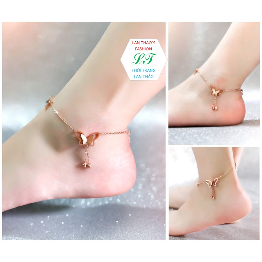 LẮC CHÂN TITAN BƯỚM CAO CẤP LC010-2 (VÀNG ĐỒNG)