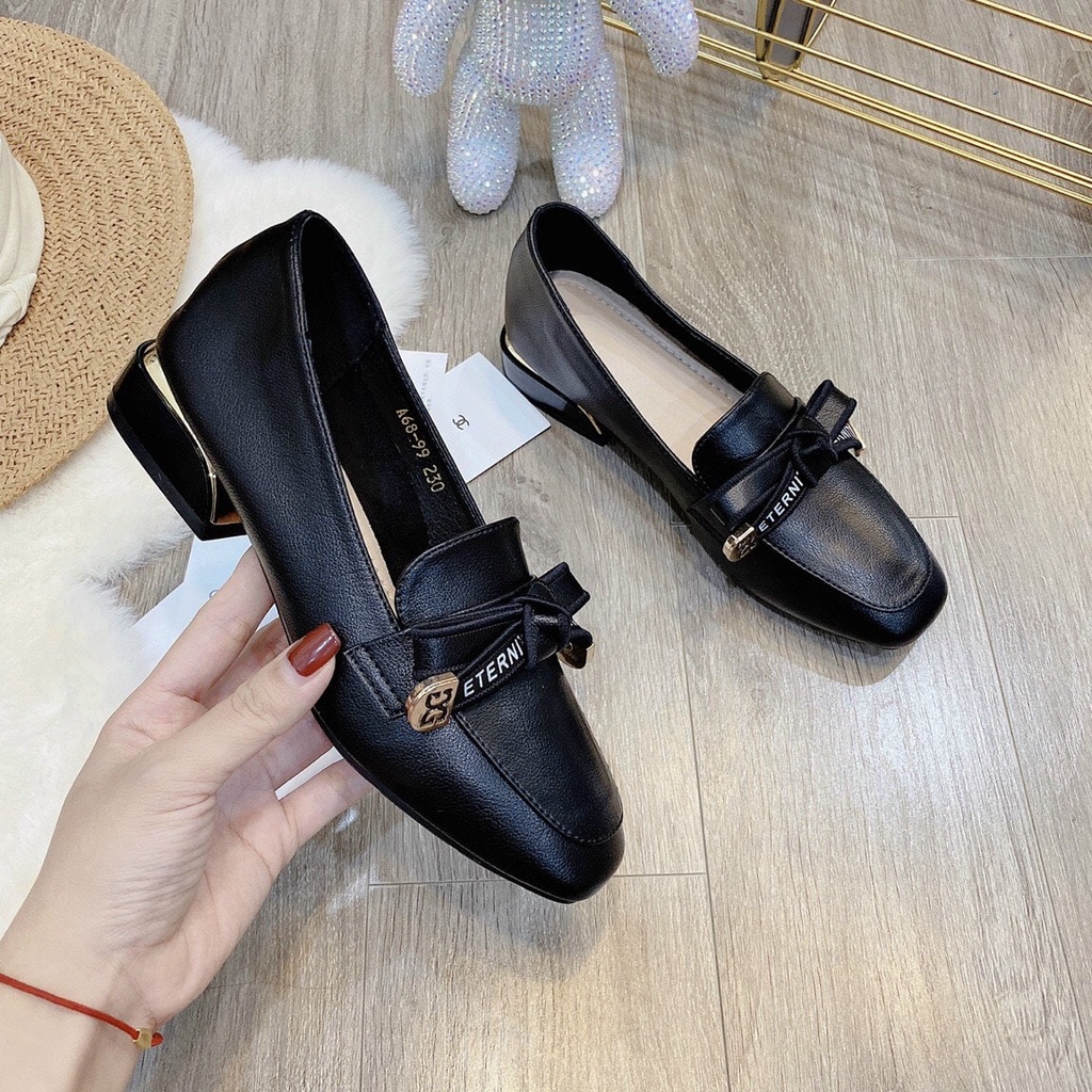 Giày bệt nữ, giày moca mũi vuông cao 3p siêu êm, siêu mêm, form dáng ôm chân - hàng xịn fullbox B Shoes