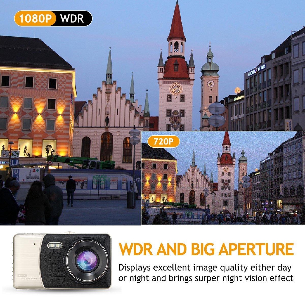 Camera Hành Trình Màn Hình 4 inch Trước Và Sau HD Cho Xe Hơi
