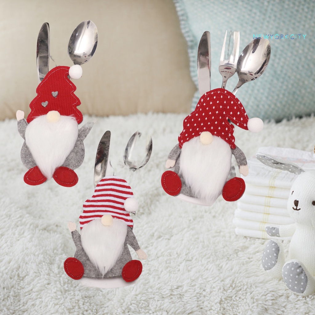 Ny-túi Đựng Dao Nĩa Hình Dạng Sáng Tạo Dễ Thương Chống Mài Mòn Đa Năng Thích Hợp Làm Quà Giáng Sinh