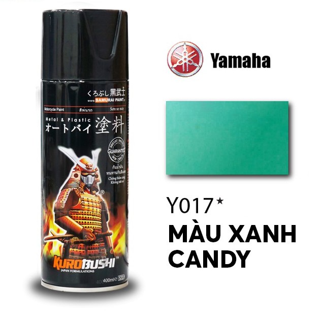 Y017 _ Sơn xit Samurai Y017 _Candy Yellow_ màu xanh kẹo Yamaha _ Tốt, giá rẻ.