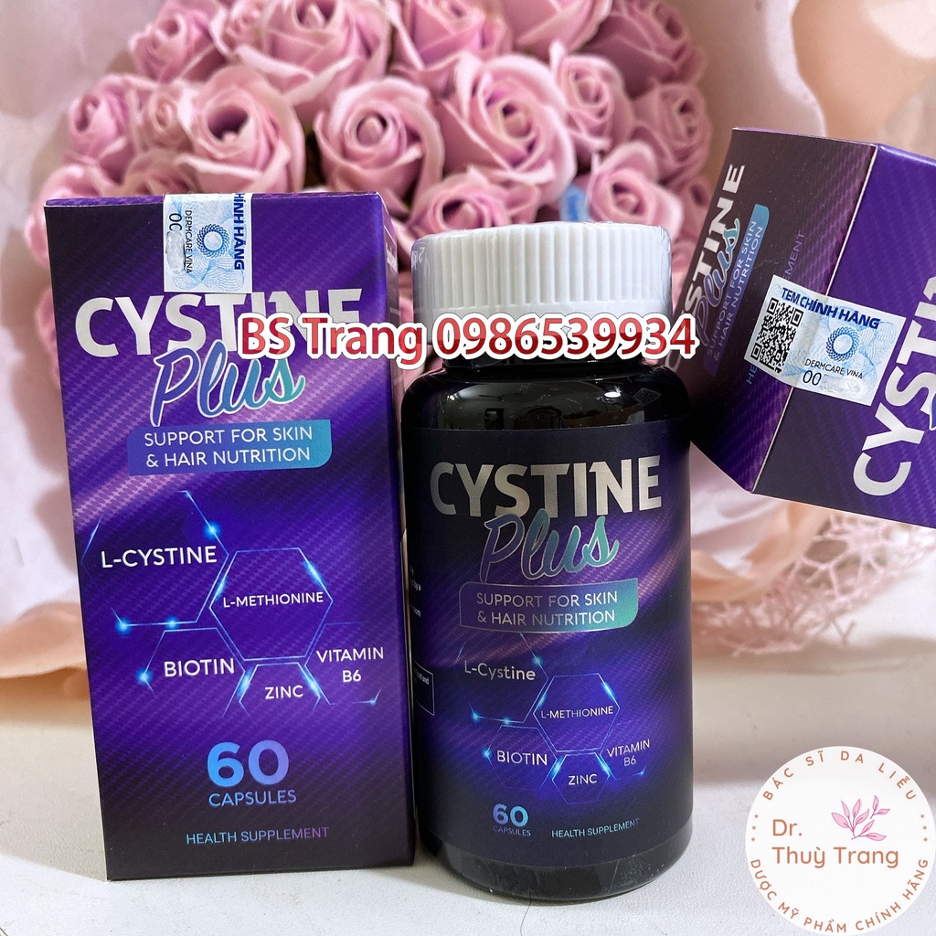 [Hàng Nhập Khẩu] Cystine Plus-Viên uống giảm mụn, ngăn rụng tóc và giảm sắc tố Supplement Fact Cystine Plus - 60 viên