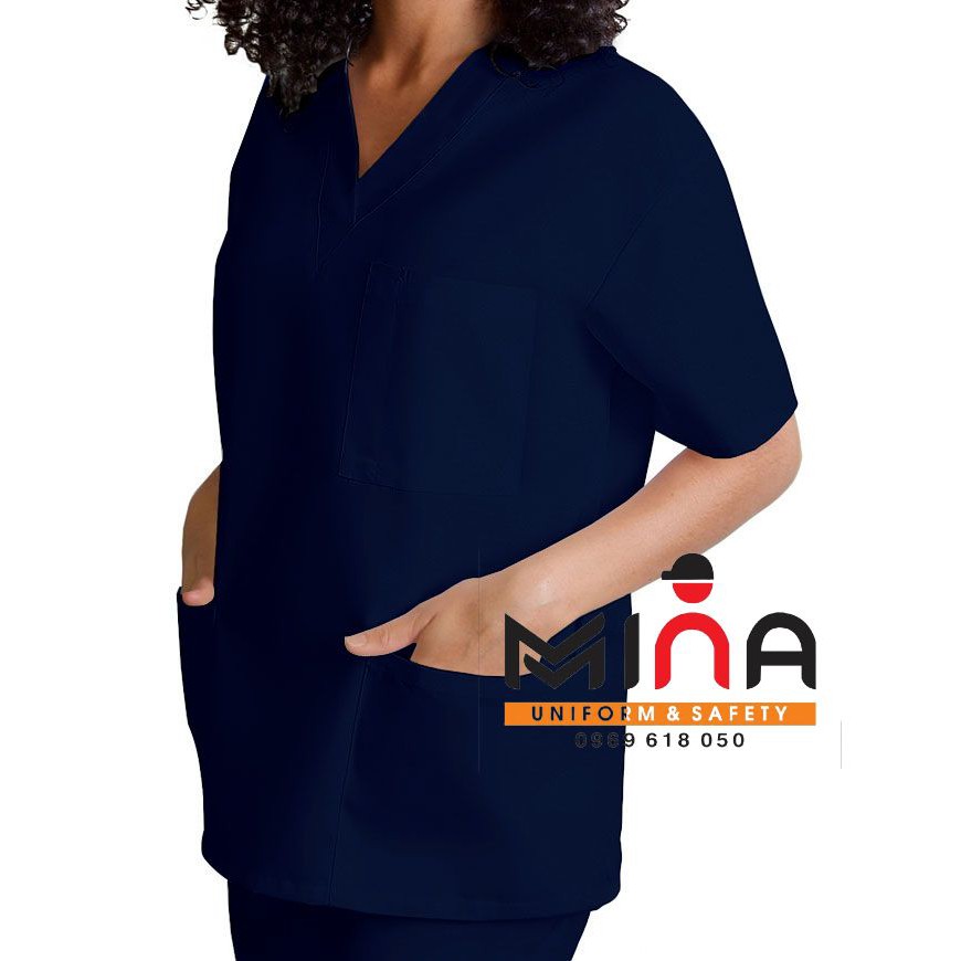 Bộ scrubs bác sĩ, quần áo y tế phòng mổ, đồng phục phẫu thuật- Màu Xanh than