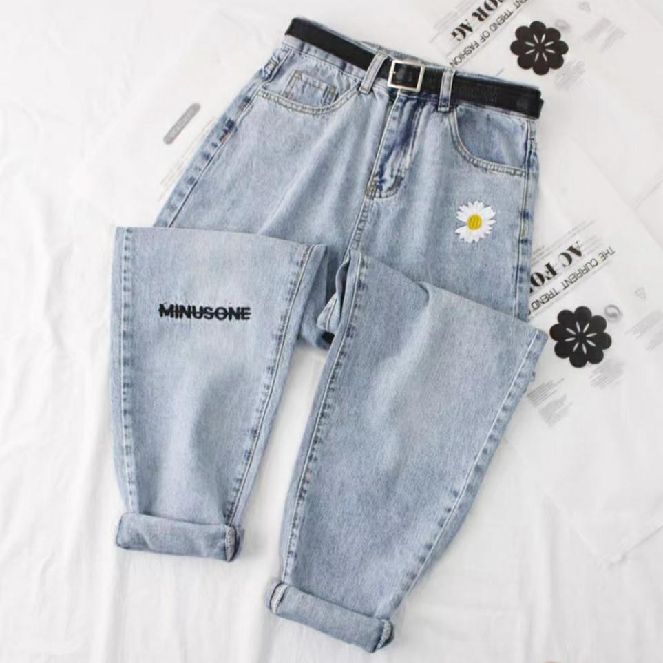 Quần Baggy Jean Thêu Hoa Cúc Cực Xinh - 407