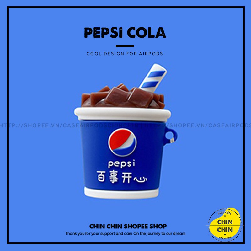 Case Vỏ Bao Airpods Đựng Tai Nghe Airpod 1 2 Pepsi Cola Chất Liệu Silicon Dẻo - Chin Chin Shop