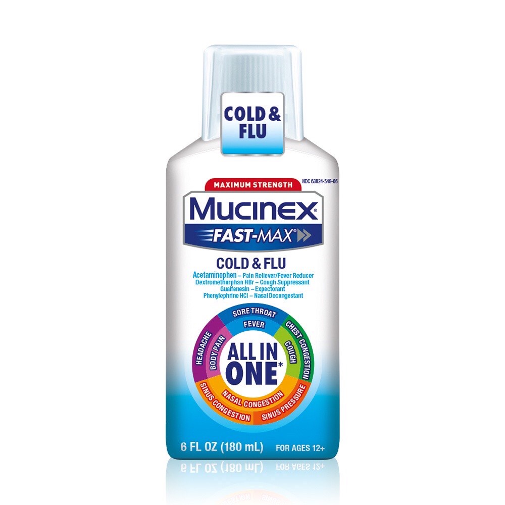 [DATE 7/2022] Siro Mucinex Fast-Max Cold &amp; Flu All In One 180ML ( Giống Dayquil Nyquil )