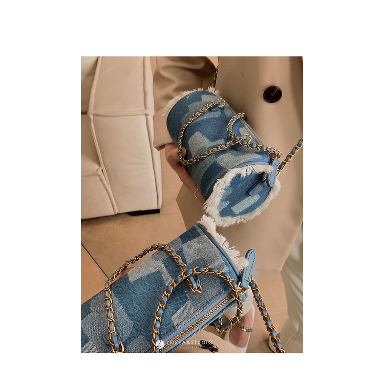 Túi đeo chéo vải denim cá tính thời trang cho nữ