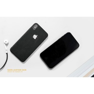 Miếng Dán Da IPhone - Đen Nappa