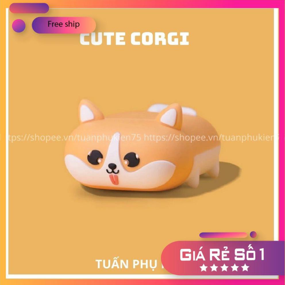 Airpods Case ⚡Freeship ⚡ CUTE CORGI Case Tai Nghe Không Dây Airpods 1/ 2/ i12/ Pro- Châts Case Store