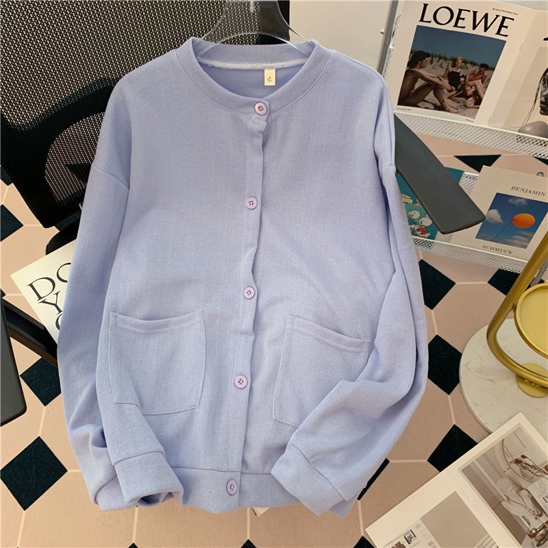 Áo Khoác cardigan Màu Trơn Phong Cách Hàn Quốc Thời Trang Mùa Thu Mới