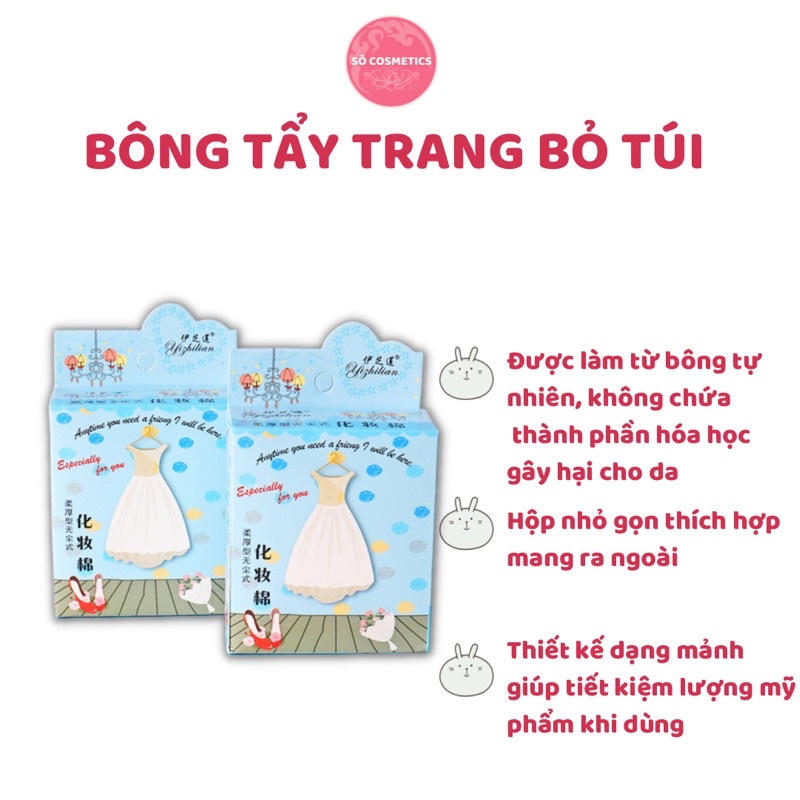 Bông Tẩy Trang Bỏ Túi Yighilian 50miếng/ Hộp