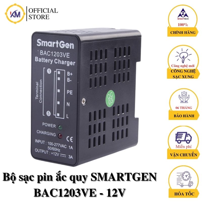 Bộ sạc ắc quy tự động Smartgen BAC1203VE - Bảo hành 12 tháng