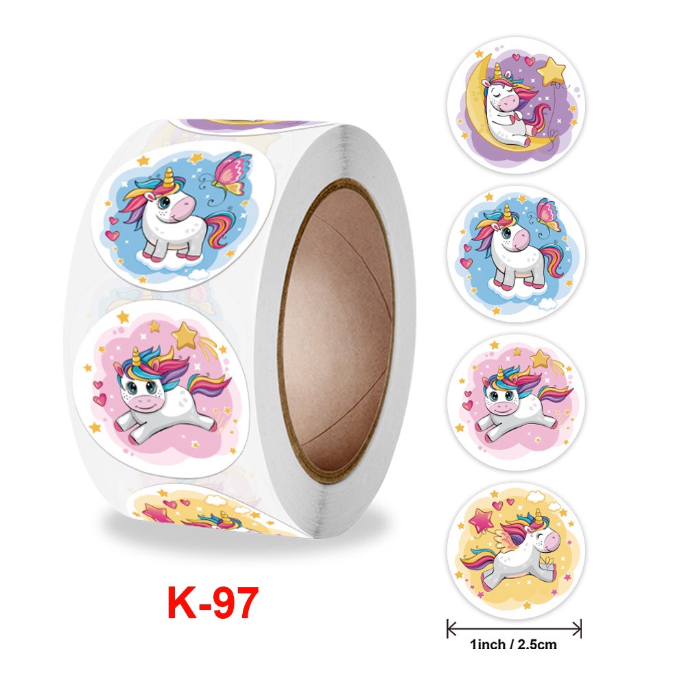 Cuộn 500 sticker khen thưởng, cám ơn, trang trí halloween hình thú đáng yêu - Smart Baby Toys