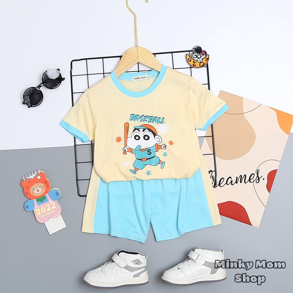 ✨Size(9-32Kg)✨FREE SHIPBộ MinKy Mom Thun Lạnh Dể Thương Cho Bé Gái Bé Trai, Đủ Màu