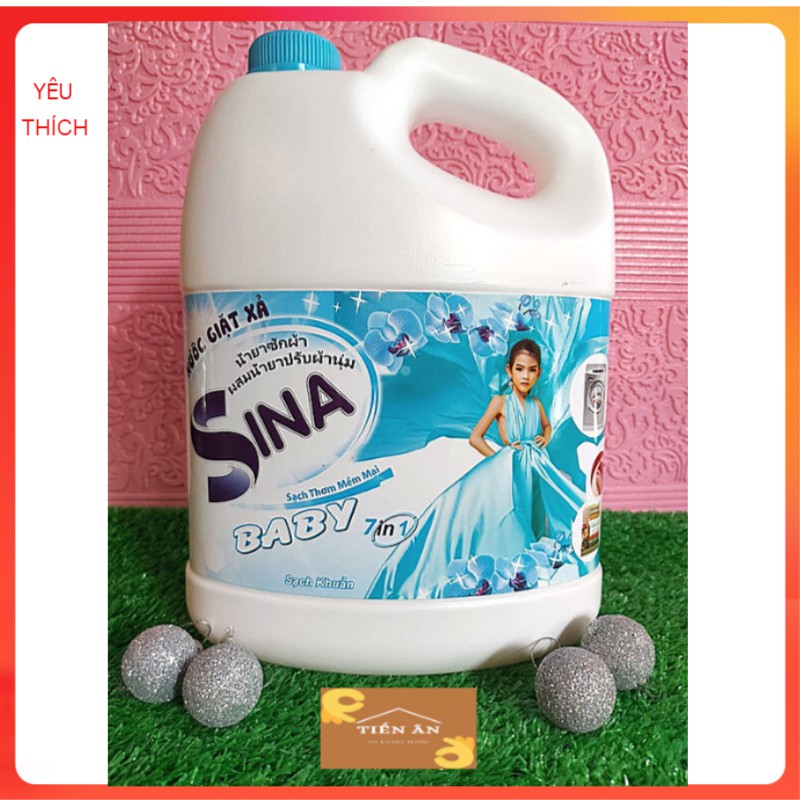 Nước giặt xả quần áo SINA BABY 7 in 1 3000ml (Màu Xanh )