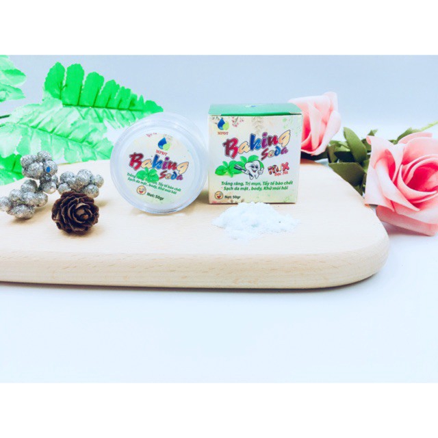 Baking soda mix bạc hà trắng răng, thơm miệng