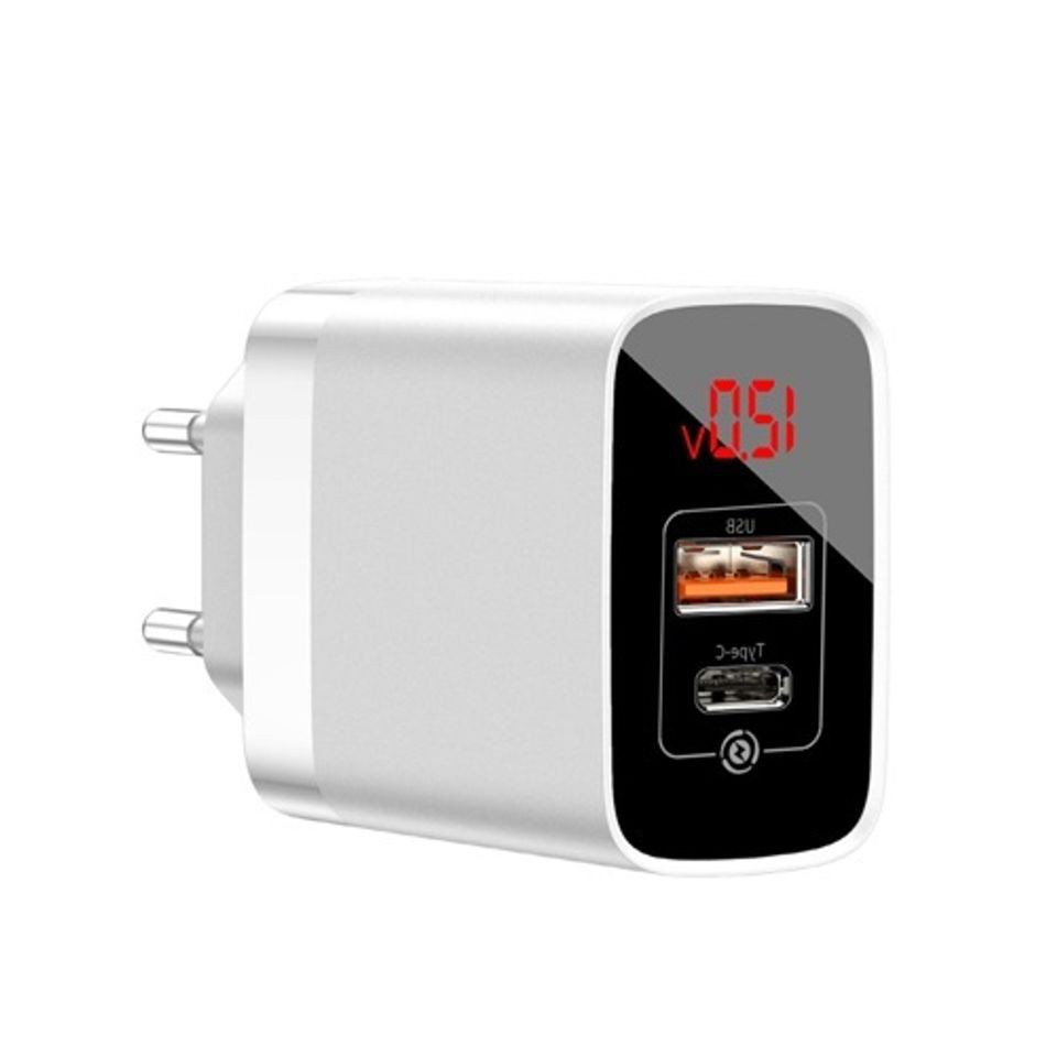Sạc nhanh 2 cổng Baseus Mirror Lake PPS Digital Display quick Charger A+C US CCJMHC-B01/B02
