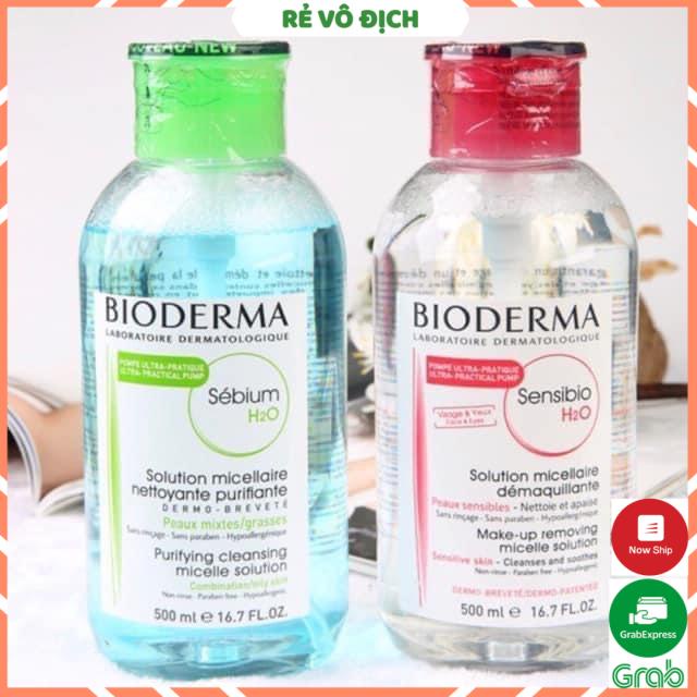[SALE]  Nước Tẩy Trang Bioderma Pháp H2O 500ml xanh - hồng chính hãng chuẩn(Nắp Nhấn) | BigBuy360 - bigbuy360.vn