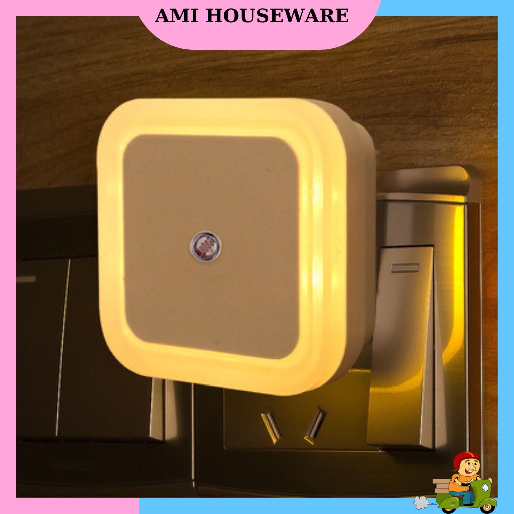 Đèn ngủ LED hình vuông tự động cảm biến ánh sáng trang trí cầu thang/ nhà tắm / phòng ngủ
